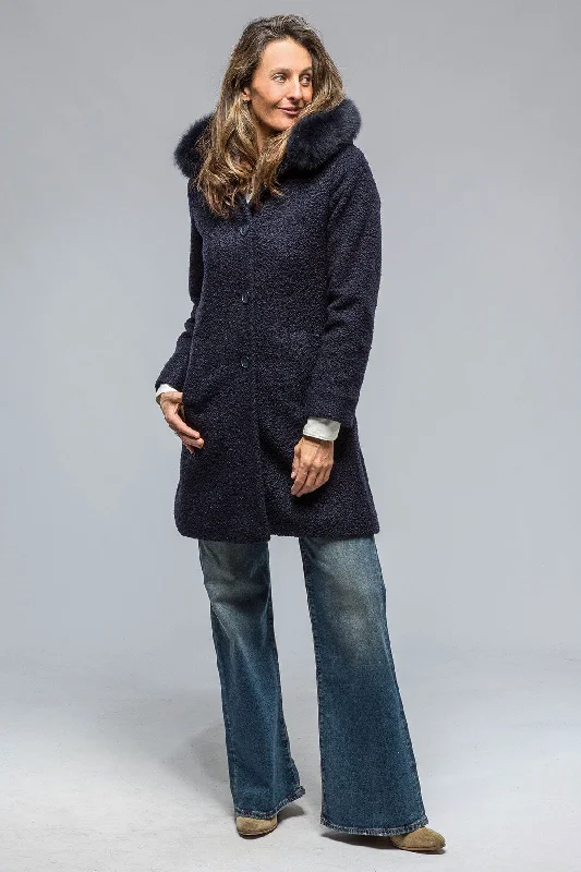 Ivana Wool Coat in Navy