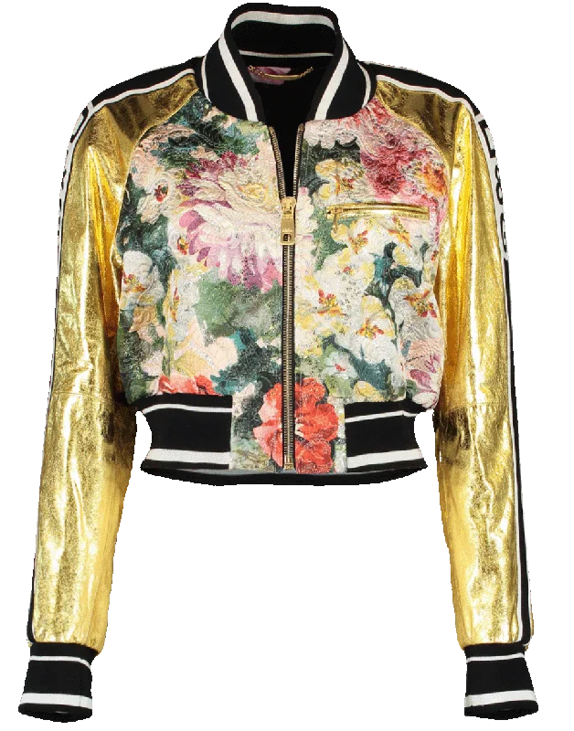 Leather Brocade Cropped Jacket Belted Jacket Elasticated Jacket Padded Jacket