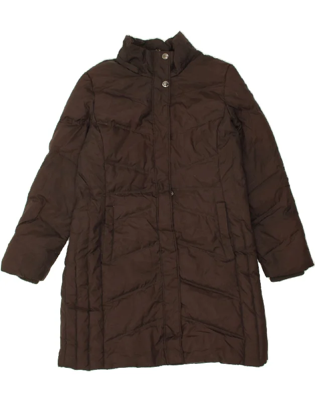 MICHAEL KORS Womens Padded Coat UK 16 Large Brown Polyester