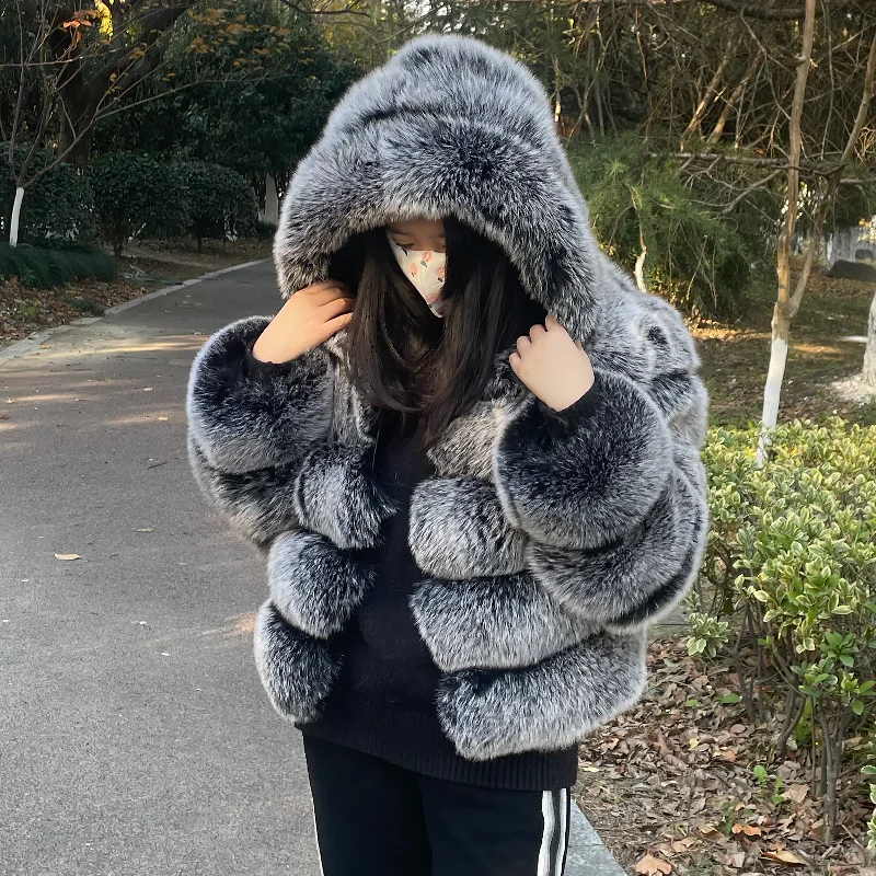 QIUCHEN QC20110 Fashion Winter Warm Fluffy Fur Jacket Women Genuine Hooded Real Fox Coat Fleece Jacket Down Jacket Feather Jacket QIUCHEN QC20110 Fashion Winter Warm Fluffy Fur Jacket Women Genuine Hooded Real Fox Coat Fleece Jacket Down Jacket Feather Jacket