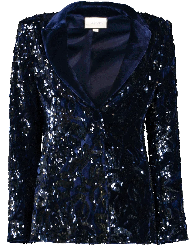 Rashida Sequin Jacket Toggled Jacket Drawstring Jacket Belted Jacket