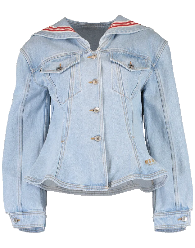 Sailor Denim Jacket Rayon Fabric Velvet Fabric Corduroy Fabric