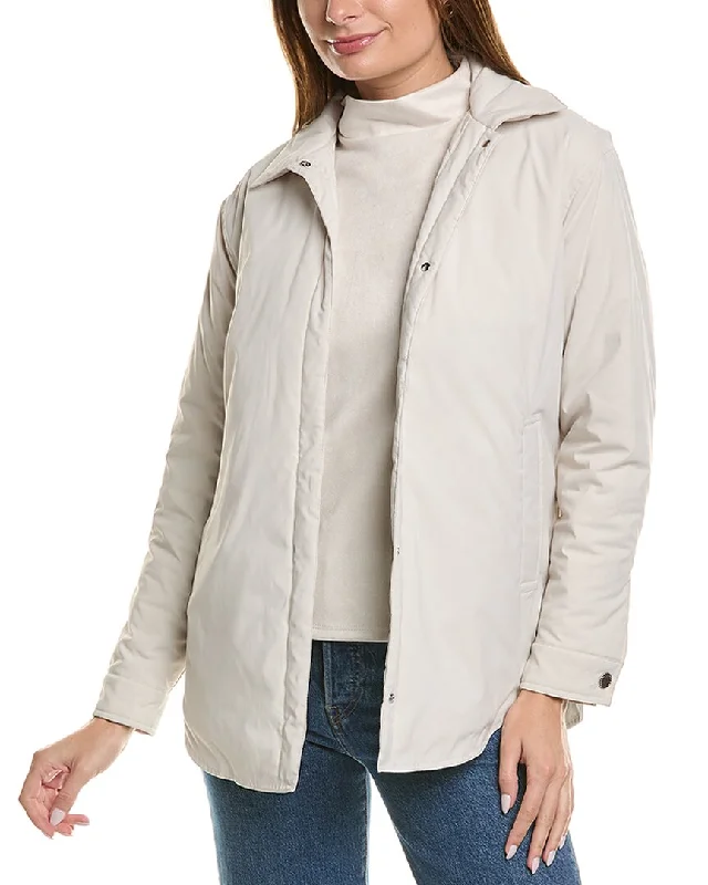 T Tahari Padded Jacket Front Pockets Side Pockets Patch Pockets