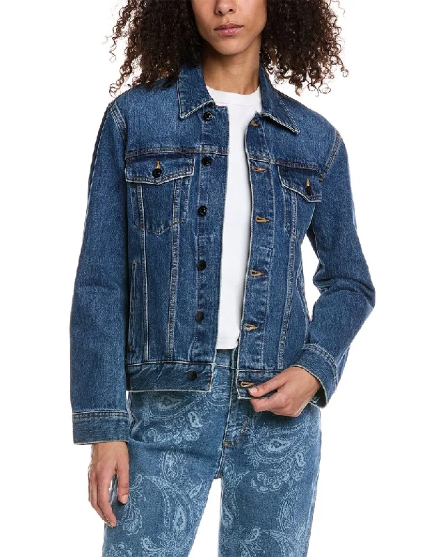 The Kooples Denim Jacket Welt Pockets Slit Pockets Flap Pockets