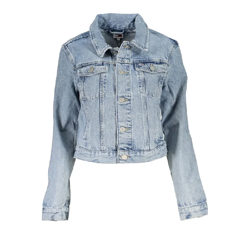 Tommy Hilfiger blue Cotton Jackets & Women's Coat Zippered Front Buttoned Front Snap Front Tommy Hilfiger blue Cotton Jackets & Women's Coat Zippered Front Buttoned Front Snap Front