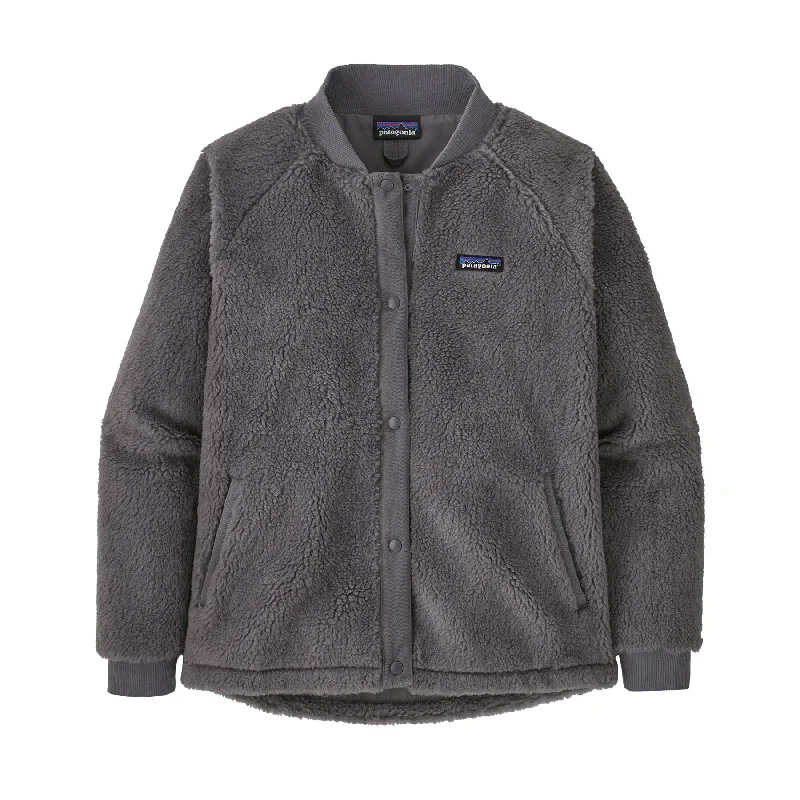Women's Recycled Sherpa Bomber Jacket Zip Front Button Front Snap Front