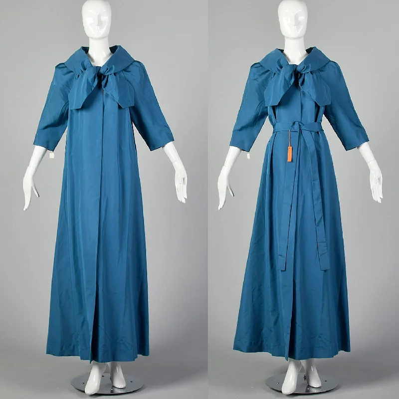 Blue Silk Opera Coat from Marshall Field & Co. 28 Shop Luxe Satin Long Coat
