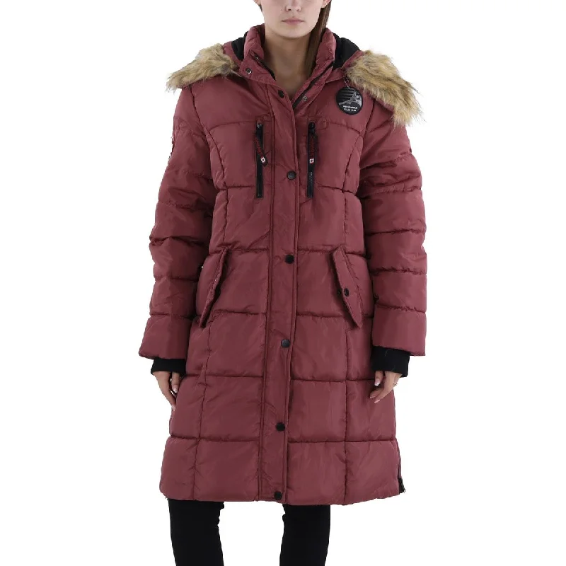 Canada Weather Gear Womens Midi Warm Parka Coat Fitted Tailored Blazer