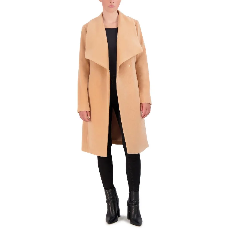 Cole Haan Womens Wool Blend Belted Wool Coat Puffy Insulated Vest