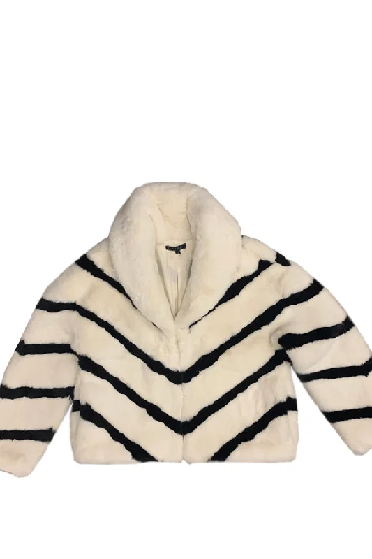 BK Zebra Faux Coat Bold Color Block Coat