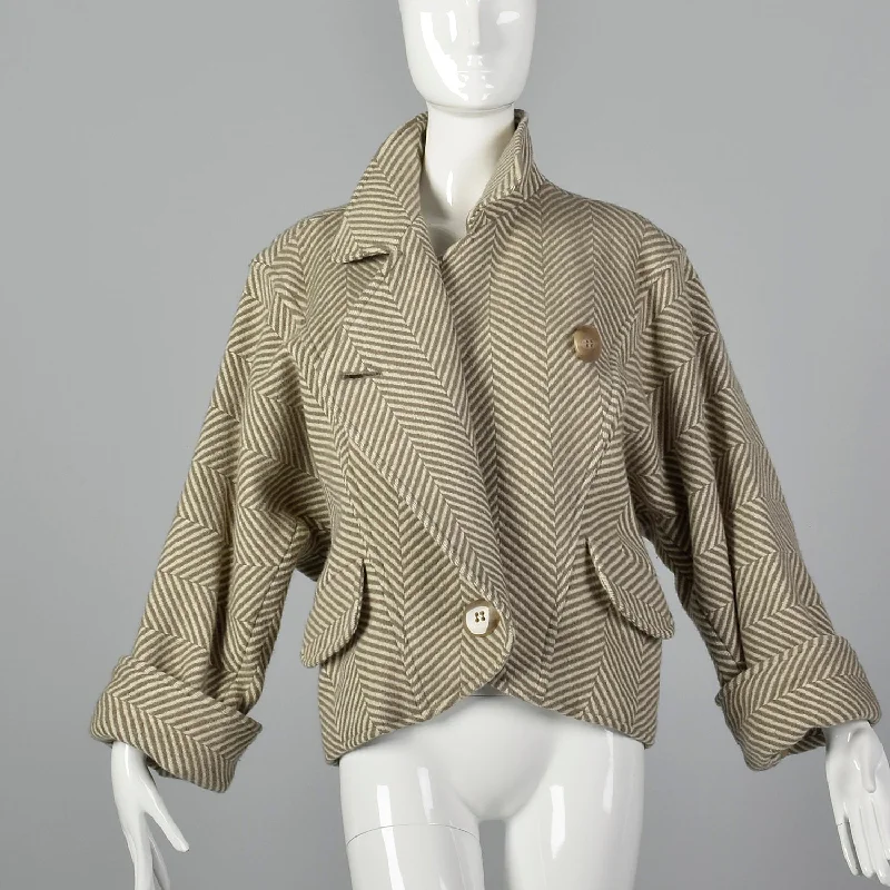 Large Mondi 1980s Batwing Coat A-Line Swing Coat