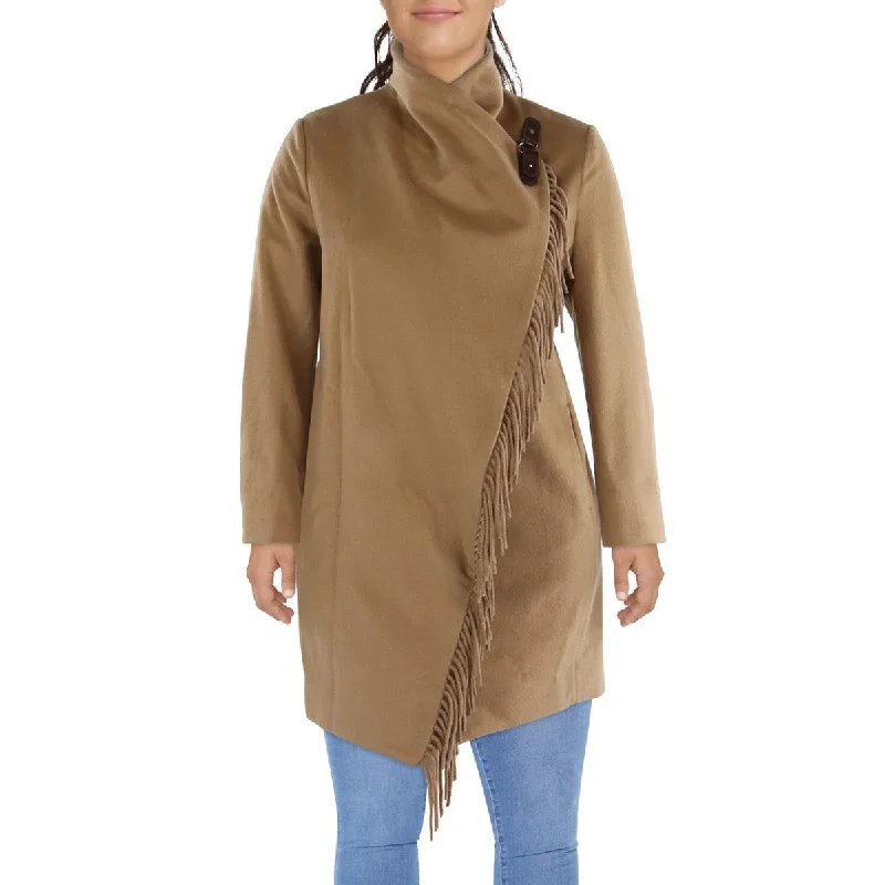 Lauren Ralph Lauren Womens Wool Tunic Coat Flowy Lightweight Kimono