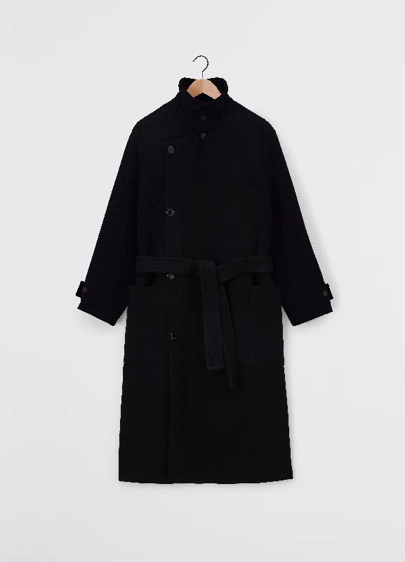 Lemaire Wrap Coat (Black) Velvet Evening Cape