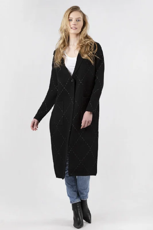 Lyla & Luxe Jimmi Stitch Coat Casual Open-Front Coat