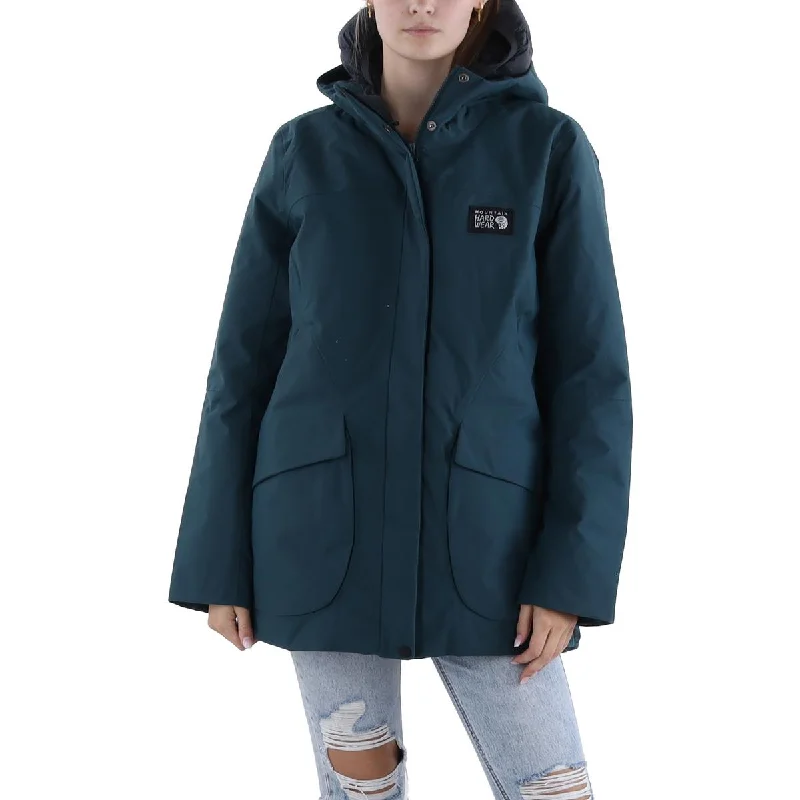 Mountain Hardwear Womens Down Hooded Parka Coat Puff Shoulder Coat