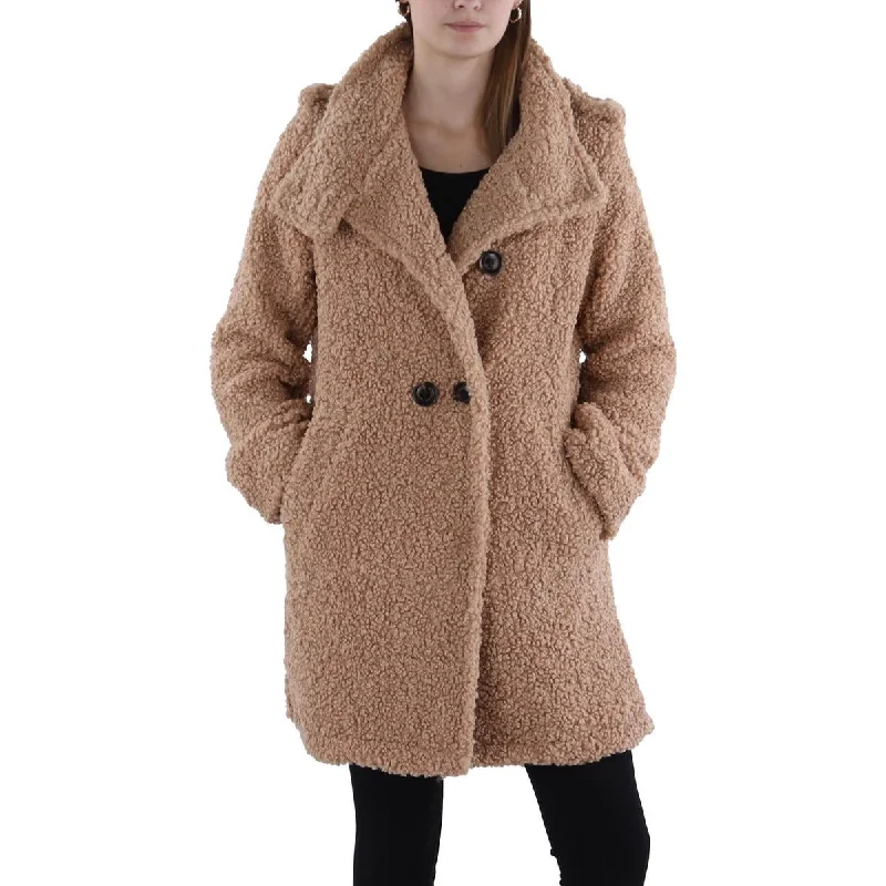 Sam Edelman Womens Faux Fur Cold Weather Teddy Coat Ultra-Soft Sherpa Vest
