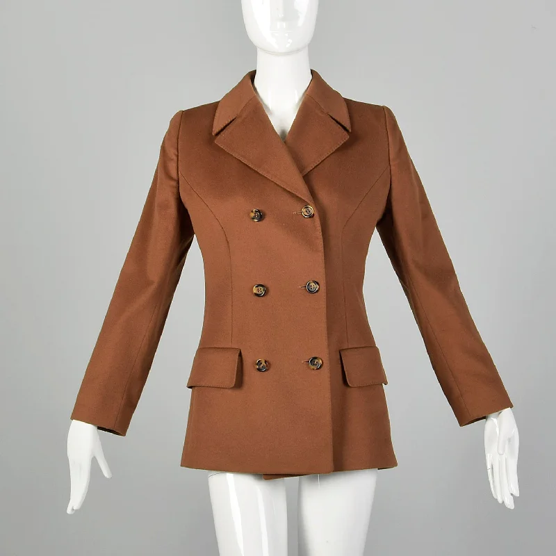 Small-Medium Valentino Brown Cashmere Coat Puffy Insulated Vest