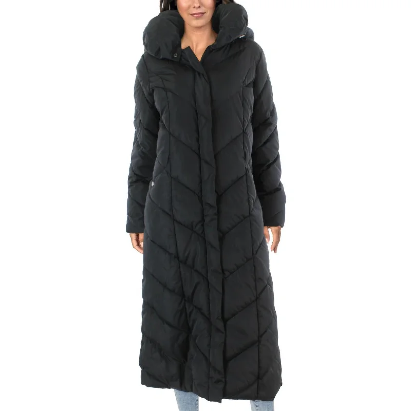 Steve Madden Womens Quilted Maxi Parka Coat Adjustable Waist Parka