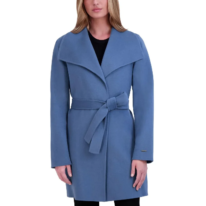 Tahari Ella Women's Wool Blend Double Face Warm Wool Wrap Coat Soft Thermal Overcoat