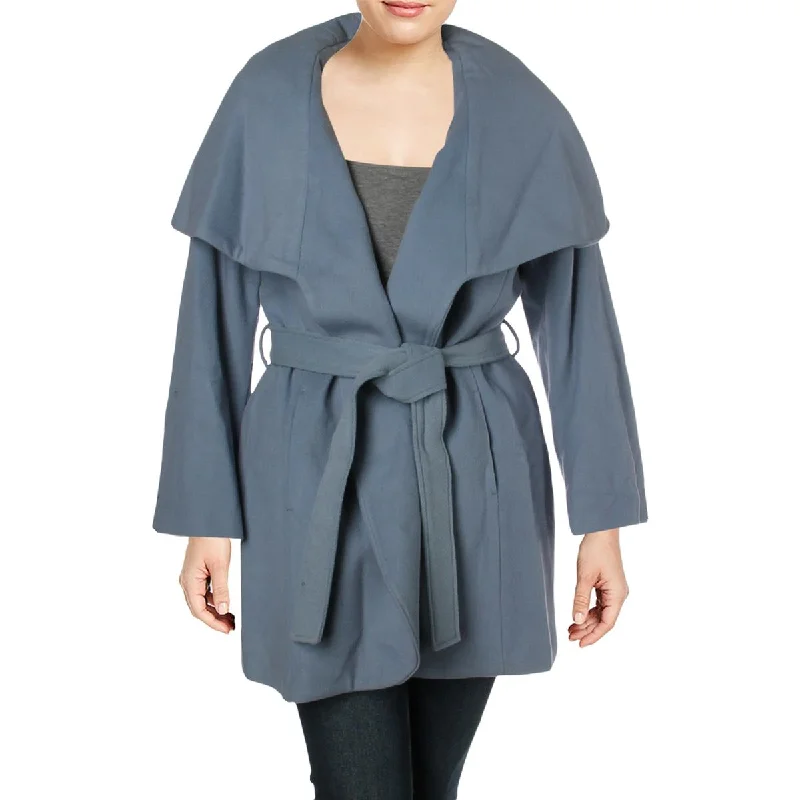 Tahari Marla Women’s Plus Size Oversized Collar Warm Wool Blend Wrap Coat Fuzzy Sherpa Pullover Tahari Marla Women’s Plus Size Oversized Collar Warm Wool Blend Wrap Coat Fuzzy Sherpa Pullover