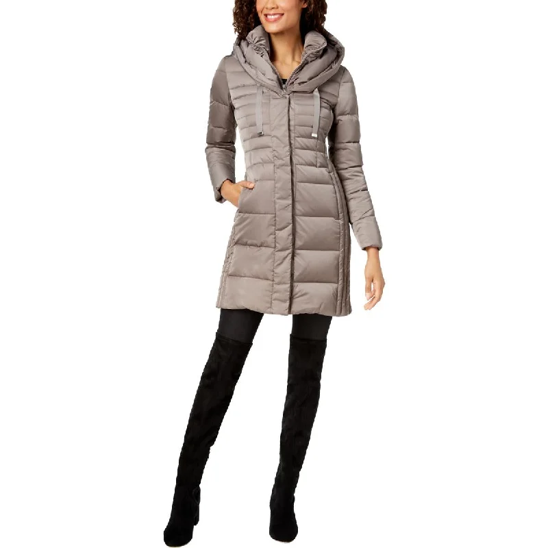 Tahari Mia Women's Quilted Down Insulated Fitted Winter Puffer Coat with Bib Lightweight Utility Jacket Tahari Mia Women's Quilted Down Insulated Fitted Winter Puffer Coat with Bib Lightweight Utility Jacket
