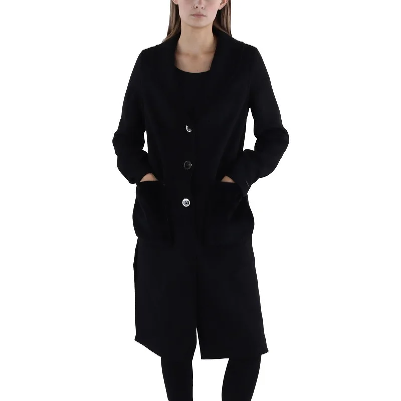 Tahari Womens Wool Blend Long Wool Coat Sleeveless Puffer Vest