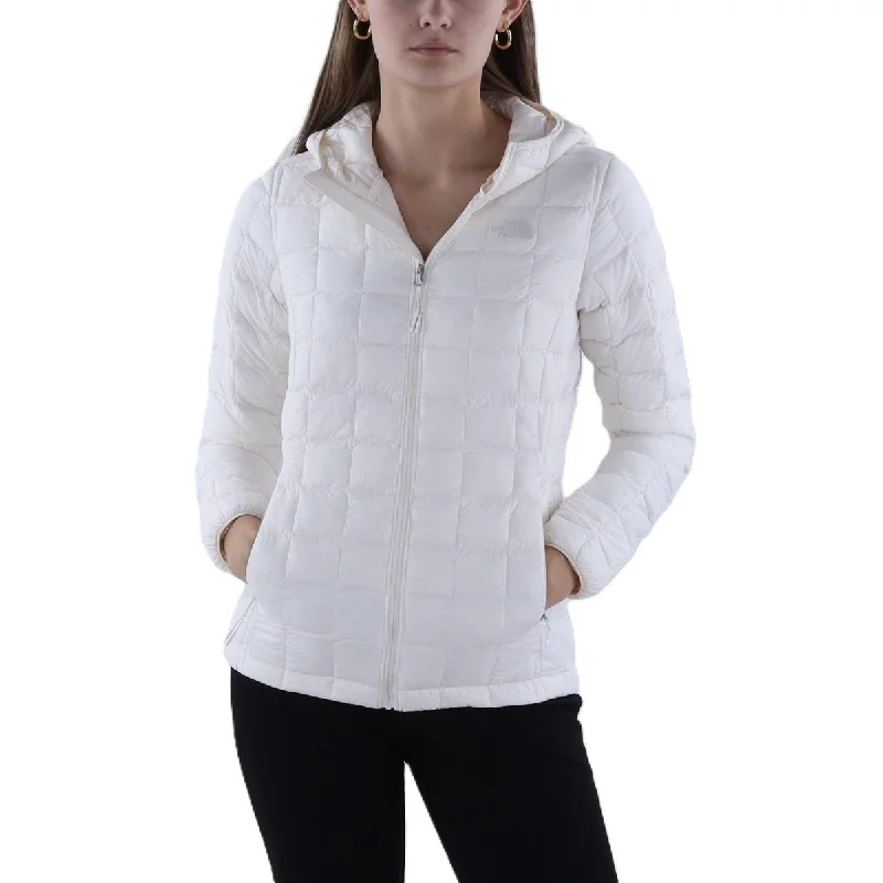 The North Face Womens Quilted Insulated Quilted Coat Fur-Lined Aviator Coat