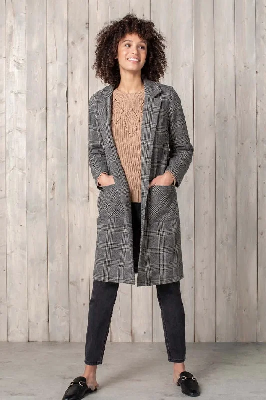 Tribal Duster Coat Belted Midi-Length Coat