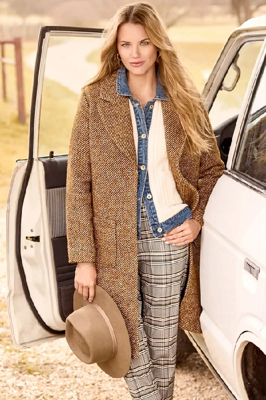 Tribal Tweed Duster Coat Polished Tailored Coat