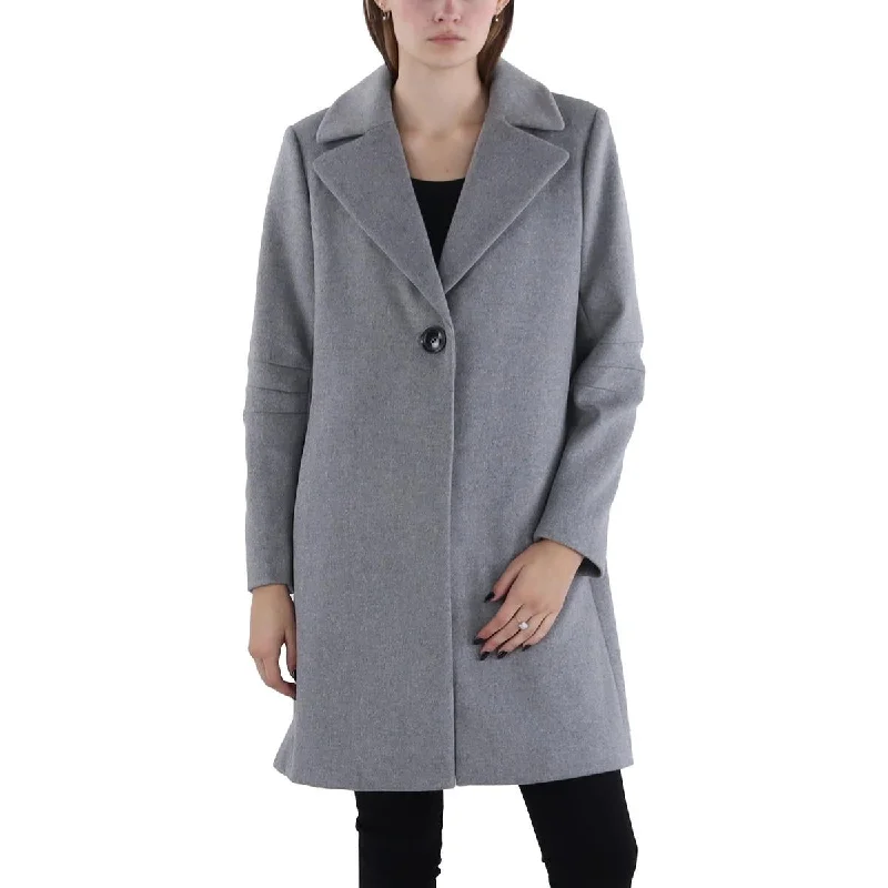 Via Spiga Womens Wool Collared Walker Coat Chic Oversized Blazer