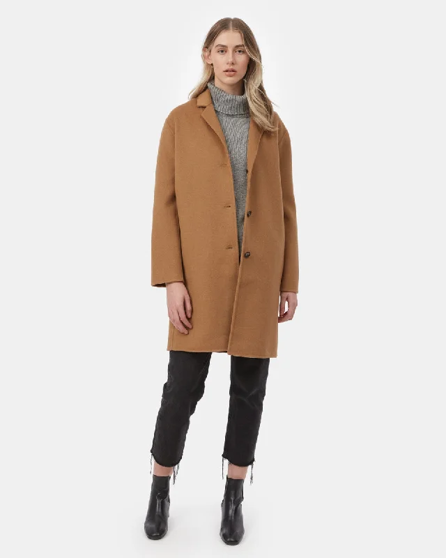 Wool Longline Coat Zipper Front Biker Jacket