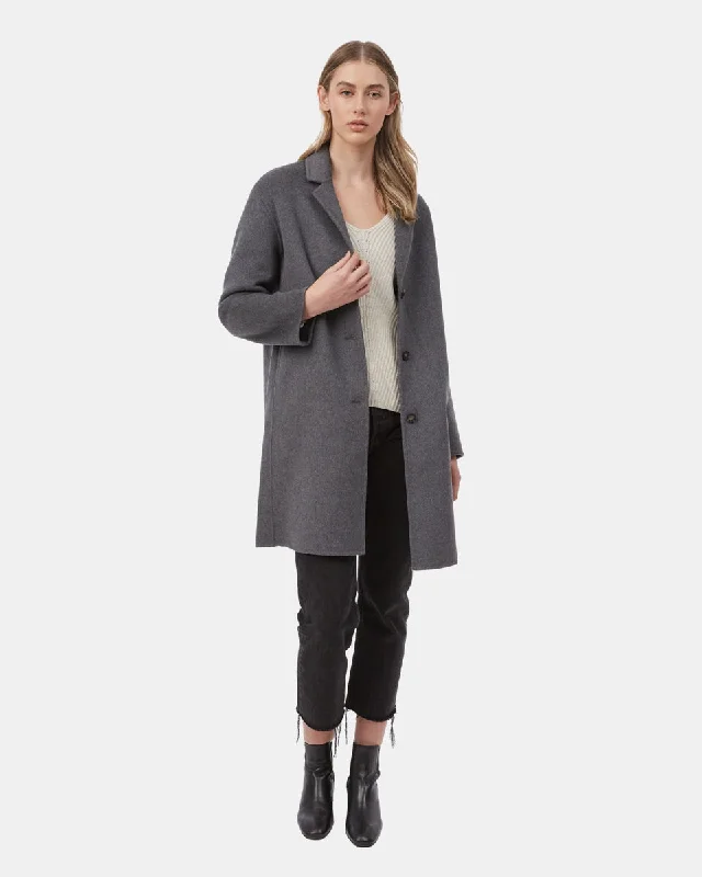 Wool Longline Coat Suede Fringe Jacket