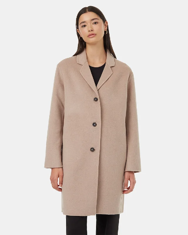 Wool Longline Coat Lightweight Utility Jacket