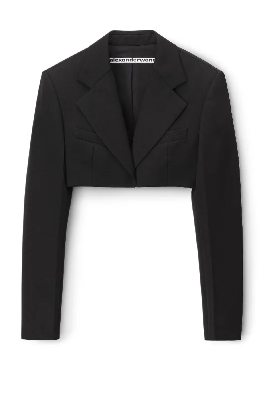 Alexander Wang Cropped Tuxedo Blazer - Black Women's Simple Jacket