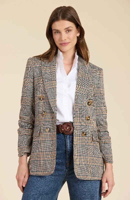 Blair Buckingham Plaid Blazer - Buckingham Plaid Women's Trench Blazer