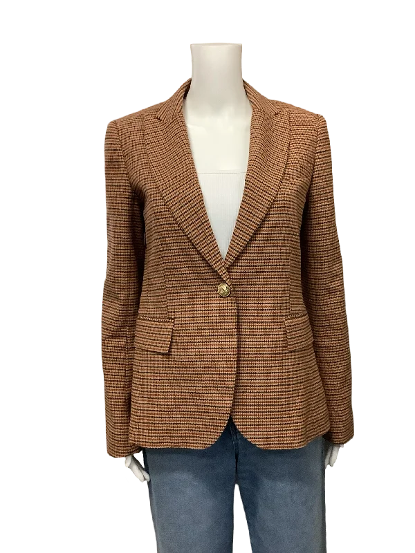 Derek Lam 10 Crosby Women's Blazer Brown Houndstooth Size: 6 New Women's Blazer