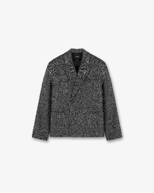 Double Breasted Blazer - Black White New Women's Blazer