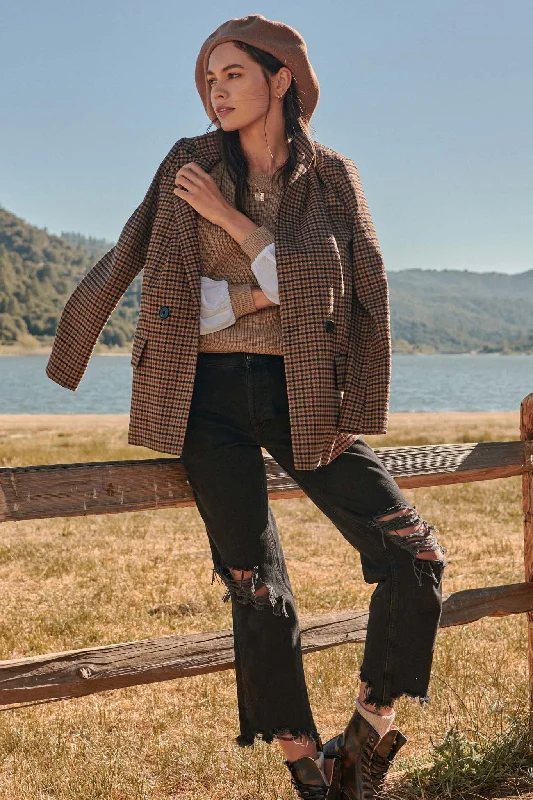 Down To Business Plaid Blazer Women's Vintage Suit