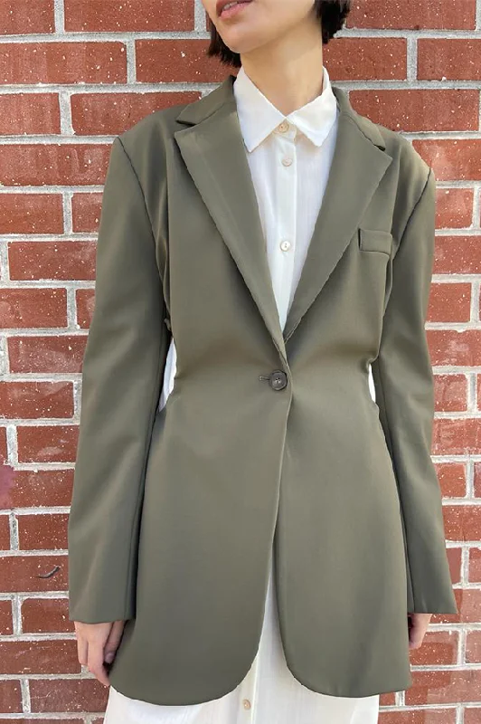 Gathered Cutout Blazer in Olive Women's Classic Blazer