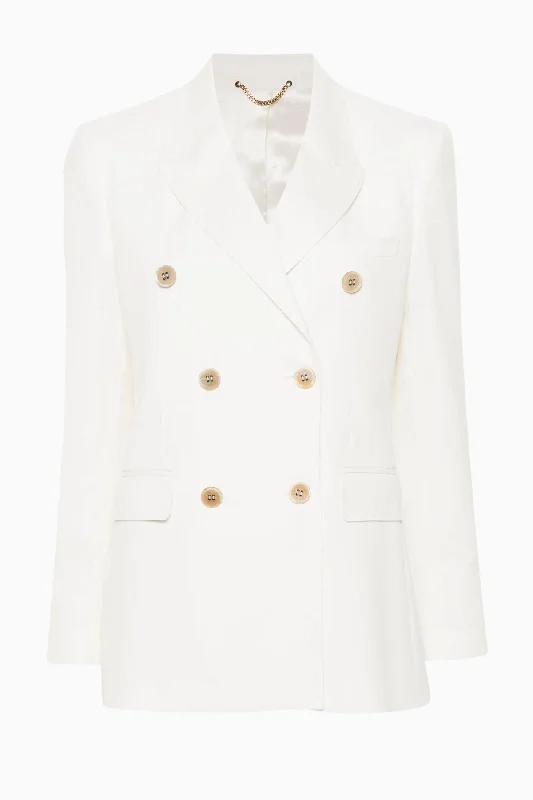 Golden Goose Wool Double Breasted Blazer - Arctic Wolf Winter Women's Blazer