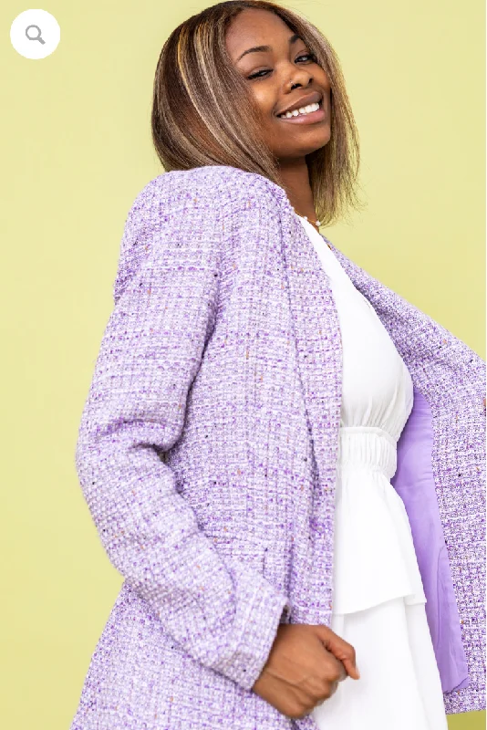Harlow Purple Blazer Plus Size Women's Coat