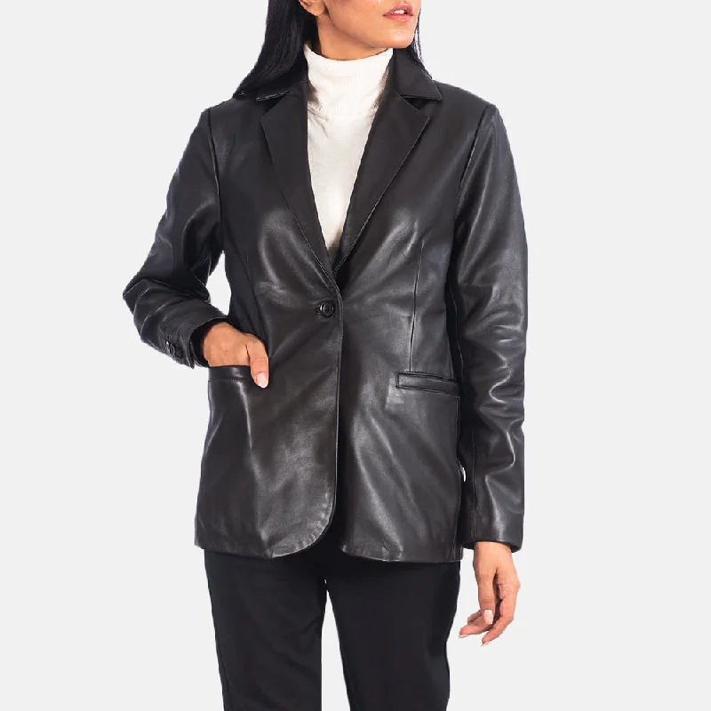 Norma Brown Leather Blazer Milan Custom Blazer