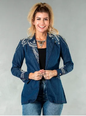 Porter Sequin Denim Blazer Women's Luxurious Jacket