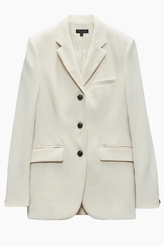 Rag & Bone Cadence Twill Blazer - Ivory Women's Leather Blazer