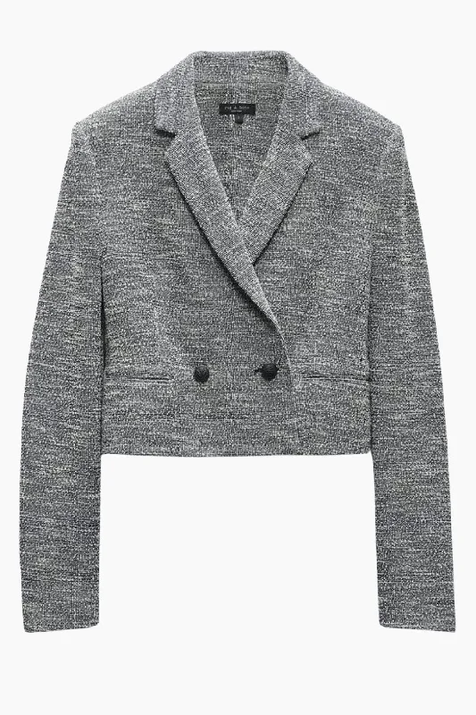 Rag & Bone Josie Italian Tweed Blazer - Navy/ White/ Multi High-End Women's Suit
