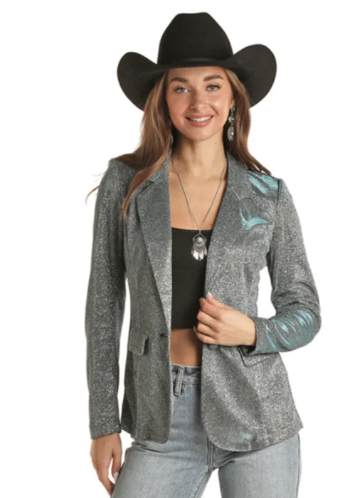 Rock and Roll Cowgirl Iridescent Blazer Women's Premium Blazer
