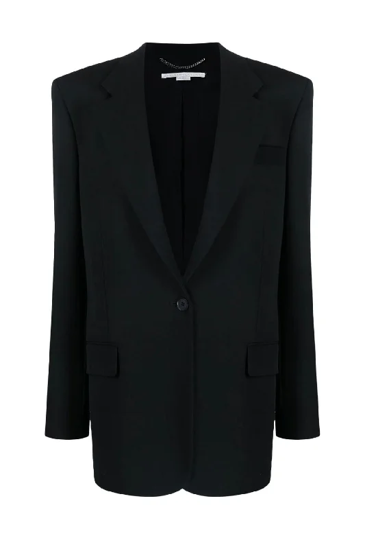 Stella McCartney Twill Tailoring Single Breasted Blazer - Black Women's Boutique Suit