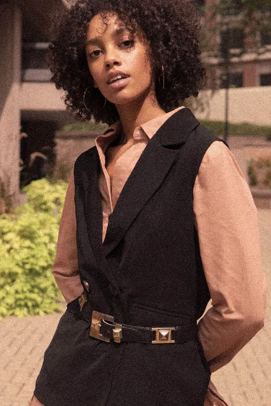 Strictly Business Double-Breasted Blazer Vest Women's High-End Blazer