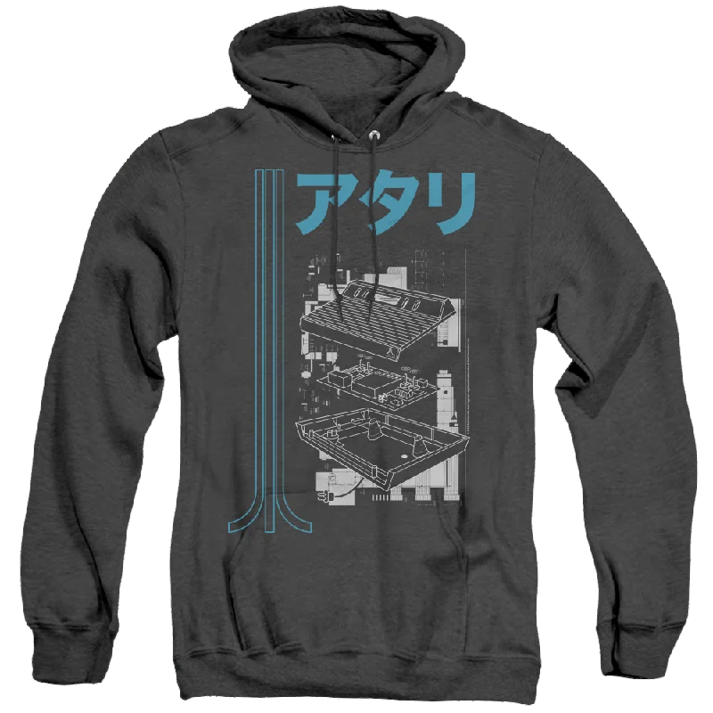Atari Schematic - Heather Pullover Hoodie Crew Neck Wool