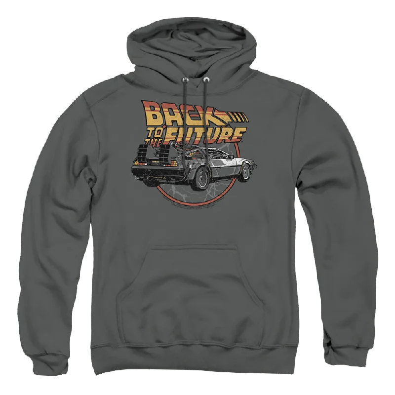 Back To The Future Time Machine - Pullover Hoodie Ribbed Crew Neck